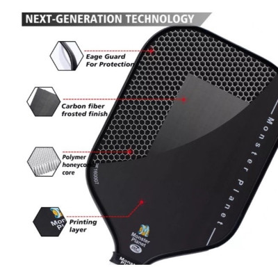 Free ship Vợt Pickleball Mars Monster Planet Mặt Nhám Carbon Đánh Bao Ngon