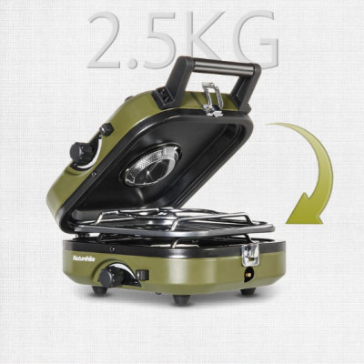 Bếp gas đôi gấp gọn kèm khay nướng gang NatureHike NH22RJ003
