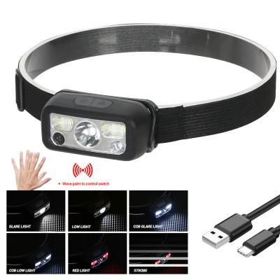 Đèn Pin LED Đội Đầu Sạc USB - cảm ứng ánh sáng, chống nước dùng ngoài trời - hàng nhập khẩu