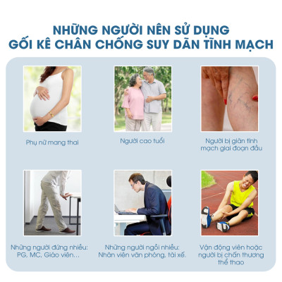 Gối kê chân chống suy giãn tĩnh mạch NIN House chống phù nề, tê bì memory foam cao cấp