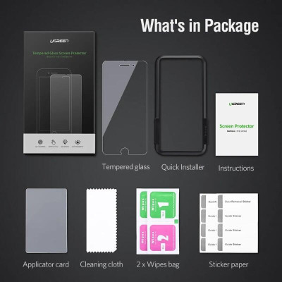 Ugreen UG50946LP171TK cho iPhone 6 + 6S + 7 + 8 Miếng dàn cường lực độ cứng chuẩn 9H - HÀNG CHÍNH HÃNG