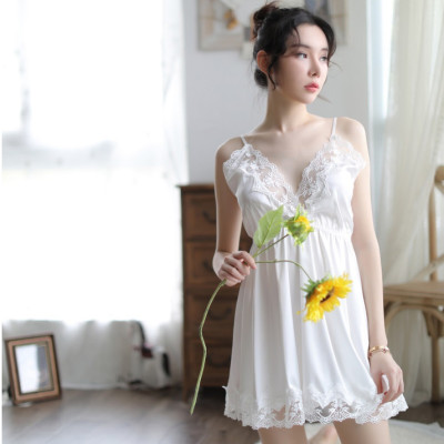 Váy ngủ sexy phi lụa 2 dây đơn giản sang trọng