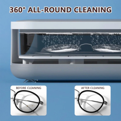 Máy Rửa Siêu Âm 45000Hz Cho Mắt Kính, Đồng Hồ, Trang Sức – Sạch Bóng Trong Vài Phút, Siêu Tiện Lợi