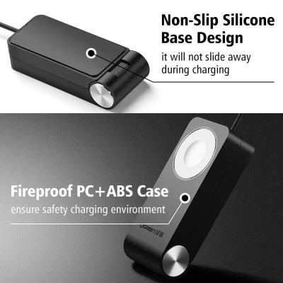 Ugreen UG30703CD156TK Màu Đen Gấp sạc từ tính cho đồng hồ thông minh Apple - HÀNG CHÍNH HÃNG