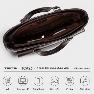 Cặp công sở Trita ( Thời trang nam đa năng - Cặp da TCA23 )