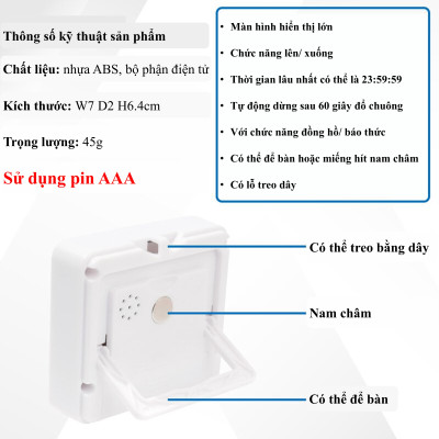 Đồng hồ đếm ngược, đồng hồ để bàn, hoạ tiết hình động - Đếm giờ chuẩn xác - Mẫu classic