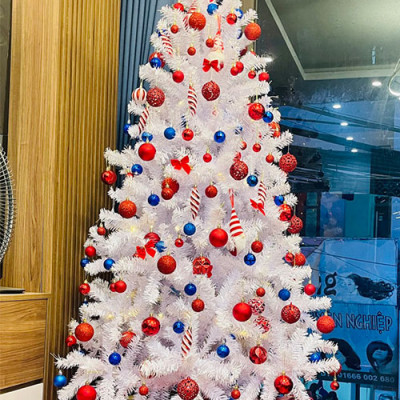 Cây thông noel màu trắng 1m2 - Tán dày và đẹp, cây thông chắc chắn và dể tháo lắp