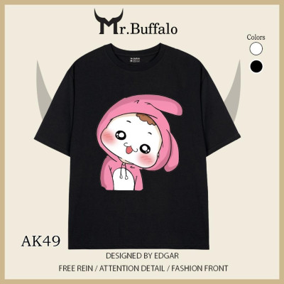 Áo đôi tay lỡ unisex Quỳnh Aka cute củ cải AK48-AK49 Mr.Buffalo