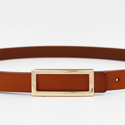 Thắt Lưng Váy Bản Nhỏ Da Thật Mặt Chữ Nhật Aaa Jeans