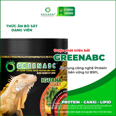 Thức ăn bò sát IGUANA Trưởng Thành dạng VIÊN GREENABC - Rồng Nam Mỹ Trưởng Thành từ 1m trở lên - Hộp 360g