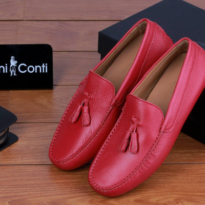 Giày Lười Moka Da Thật Made in Italy - Phong Cách Ý Thanh Lịch - Màu đỏ - 1723ROS - Hàng chính hãng