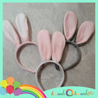 Băng đô cài tóc tai thỏ vải mềm