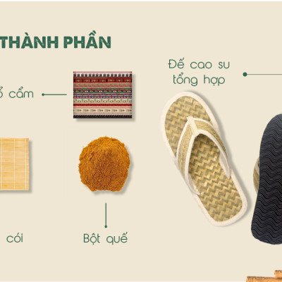 Dép chiếu đi trong nhà Hương Quế DCQ-53 thích hợp mang trong nhà, trong văn phòng