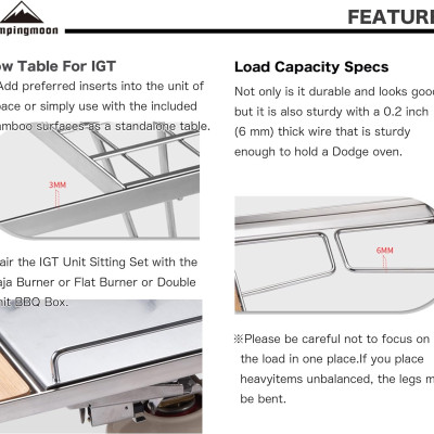 Kệ để đồ dã ngoại Campingmoon CK-2 (kệ đôi)