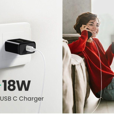 Ugreen UG10184CD137TK 18W PD3.0 usb type c màu đen sạc nhanh chuẩn US ABS plastic - HÀNG CHÍNH HÃNG