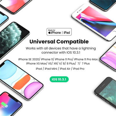 Ugreen UG30759US212TK 7cm có chipset MFI lightning sang 3.5mm màu trắng - HÀNG CHÍNH HÃNG