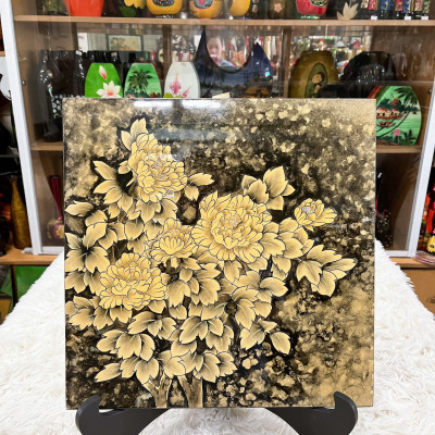 Tranh sơn mài tĩnh vật cao cấp Thanh Bình Lê 40x40 cm