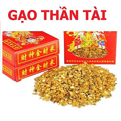 Gạo Vàng Thần Tài - Vật Phẩm Phong Thủy Chiêu Tài Lộc Trên Ban Thờ Thần Tài - Mang May Mắn Cho Ngày Vía Thần Tài Golden Rice