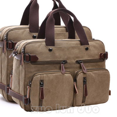 Túi xách nam công sở 2 trong 1 vải cavans cao cấp size 15,6inh và size 17.3inh phong cách mới