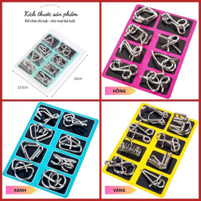 Combo 24 Móc Khóa IQ | Đồ Chơi Phát Triển Trí Tuệ Thông Minh Cho Trẻ, Tư Duy Mở Khóa Loại Tốt Không Gỉ