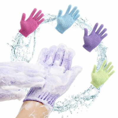 Găng tay tắm Cơ Thể tế bào chết Bao tay tẩy da chết Loại Xịn (1 đôi) có móc treo