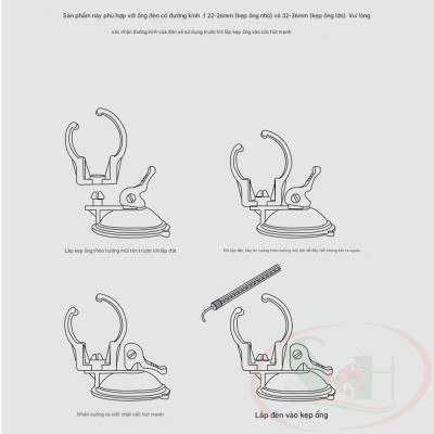 Kẹp hít giữ đèn ống thủy tinh T5 / T8 / T10 kẹp sưởi uv bể cá tép cảnh