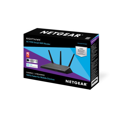 Thiết Bị Phát Sóng Băng Tần Kép 2.4GHz & 5GHz Chuẩn AC1900 NIGHTHAWK SMART Wifi Router NETGEAR R7000 - Hàng Chính Hãng