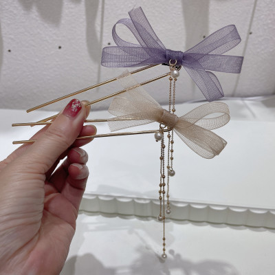 Trâm cài tóc chữ U nơ cài tóc phụ kiện tóc cho nàng nữ tính