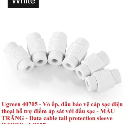 Ugreen UG40705LP127TK Màu Trắng Đầu bọc bảo vệ cho cáp sạc điện thoại + máy tính bản - HÀNG CHÍNH HÃNG