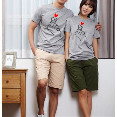 Áo Thun Cặp Đôi so Cute In Họa Tiết thả tim xinh xắn chất thun đẹp