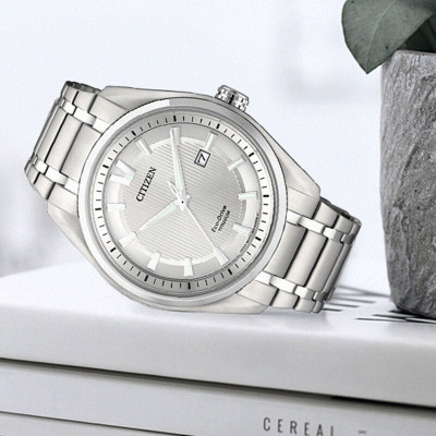 Đồng Hồ Nam Citizen Dây Titanium AW1241-54A - Mặt Trắng (Sapphire)