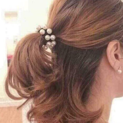 Set 3 Cột Tóc Dây Chun Buộc Tóc Đính Ngọc Trai Xinh Xắn