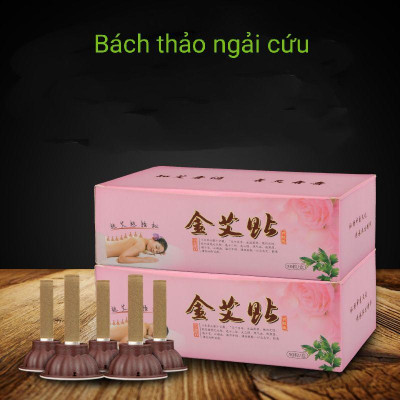 Điếu Ngải Dán, Nhang Ngải Cứu Hộp 50 Điếu Kèm Đế dán 7mm, 10mm Spa Dưỡng Sinh