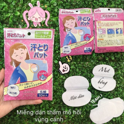 Bộ 10 miếng dán thấm mồ hôi vùng nách nội địa Nhật Bản