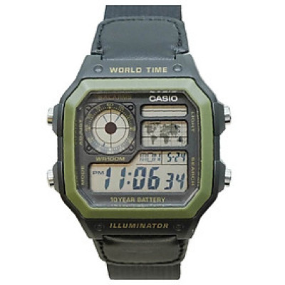Đồng Hồ Casio AE-1200WHB-1BVDF Nam Quartz_ Tặng kèm dây cao su cao cấp