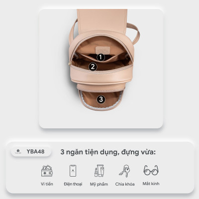 Balo Yuumy ( Thời trang nữ cỡ trung nắp gập - Balo da Seasand YBA48 )