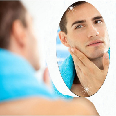 Gương Dán Tường Acrylic 3d Hình Oval 42x27cm