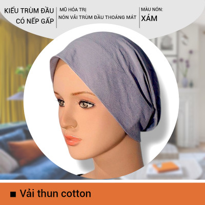Nón vải thun mêm, thấm hút mồ hôi, mỏng nhẹ mũ trùm đầu vải thun, nhiều màu