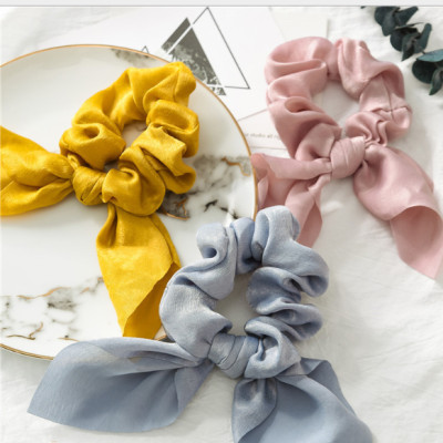 Dây buộc tóc vải lụa Scrunchies Vintage sang chảnh chất lụa mềm HD52