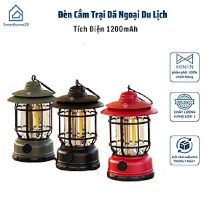 Đèn Cắm Trại Dã Ngoại Du Lịch Sạc USB 1200mAh, Ánh Sáng Vàng Trang Trí - HÀNG CHÍNH HÃNG MINIIN