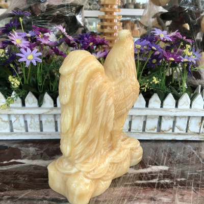 Tượng con gà giáp phong thủy đá ngọc hoàng long trang trí bàn làm việc - Cao 20 cm