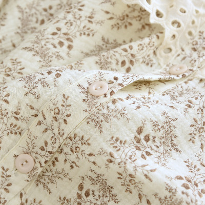 Bộ Đồ Pijama Mặc Nhà Chất Liệu Xô Muslin Hàng Cao Cấp