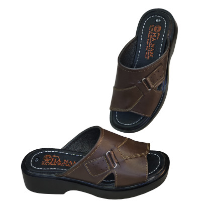 Dép Nam Quai Ngang HÀ NAM Da Bò Thật Cao Cấp DNA2135