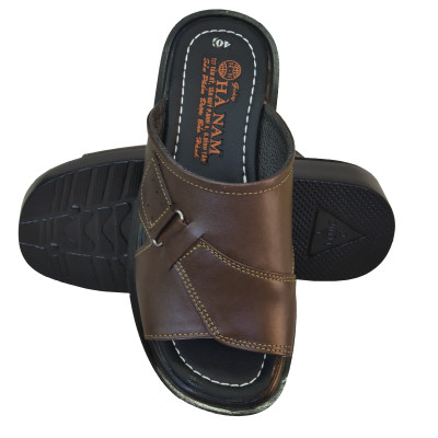 Dép Nam Quai Ngang HÀ NAM Da Bò Thật Cao Cấp DNA2135