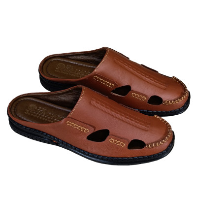 Dép Bít Mũi Nam TiTi ĐÔ Da Bò Thật Cao Cấp GSB20108