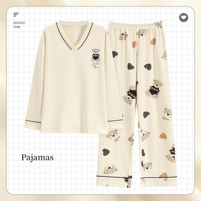 Bộ Mặc Nhà - Đồ Bộ Ngủ Nữ Chất Thun Cotton Dài Tay Thu Đông Họa Tiết Dễ Thương Thời Trang 2022