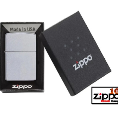 Bật lửa Zippo 205 Classic Satin Chrome - Chính Hãng 100%