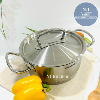 Nồi inox cao cấp Korkmaz Proline 2.8 lít thân thấp - A1169 - Hàng Chính Hãng