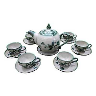 Bộ Trà Chóp Lá Xanh Gốm Sứ Bát Tràng TC723