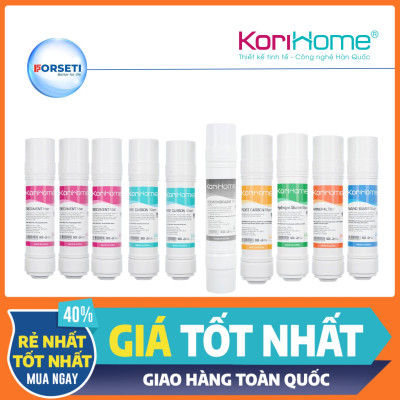 Trọn bộ combo 10 lõi lọc Korihome dành cho máy lọc nước WPK-60-S Hàng chính hãng